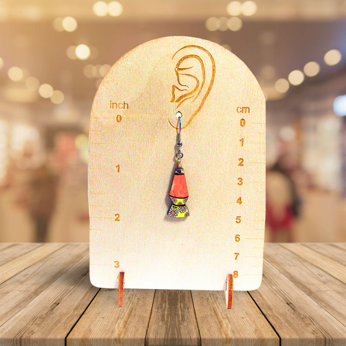 Lava Lamp Shaped Sublimated Earring