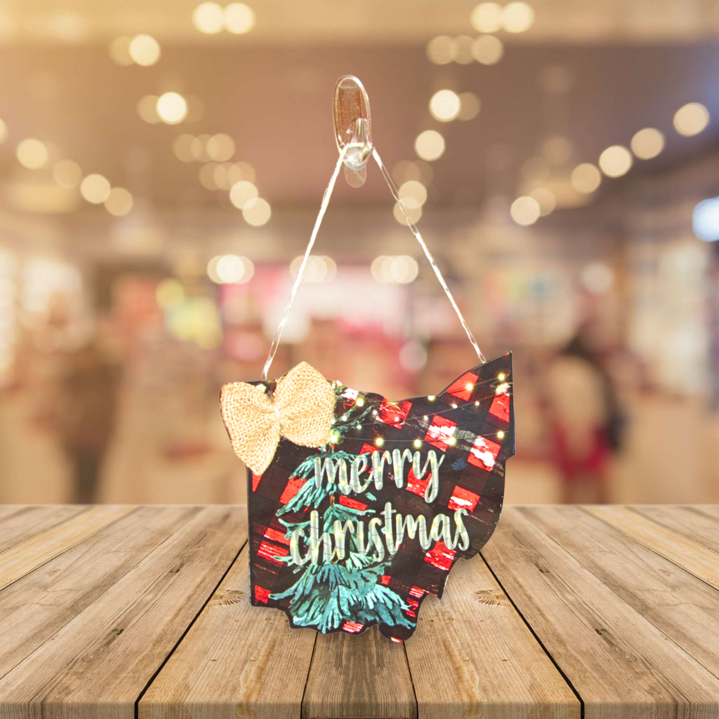 Ohio Shaped Sublimated Door Hanger