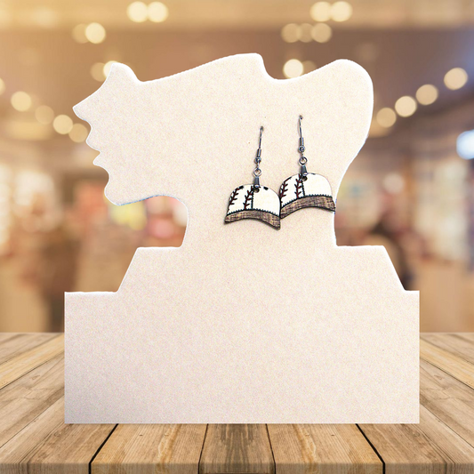 Baseball Cap Shaped Sublimated Earring