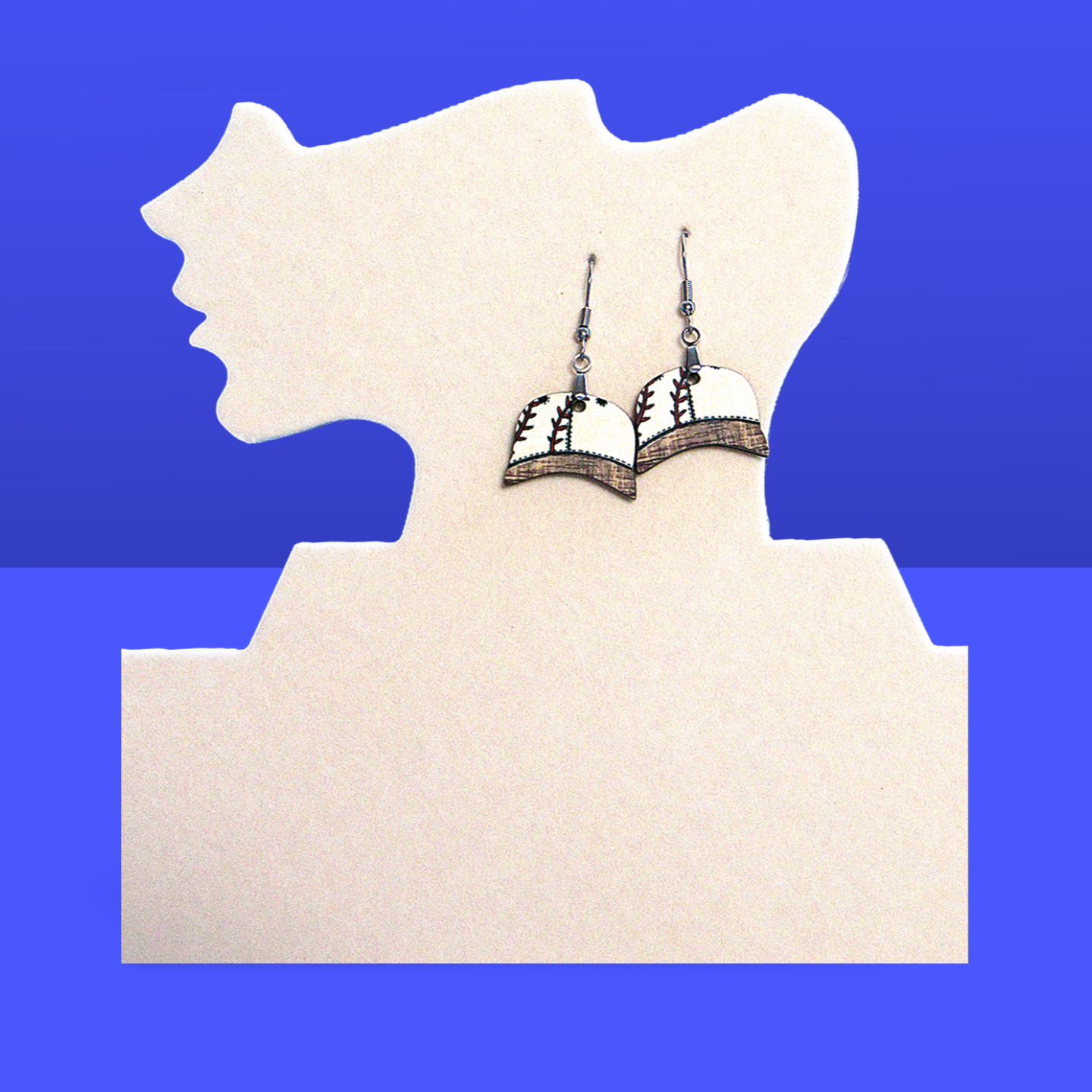 Baseball Cap Shaped Sublimated Earring