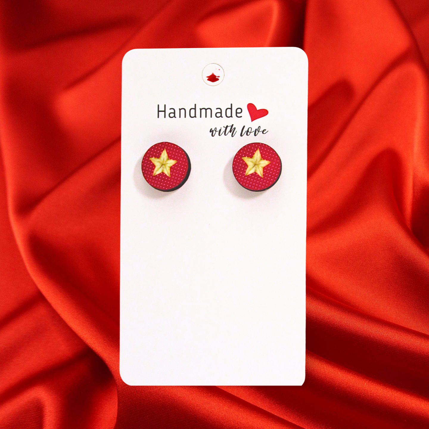 Round Shaped Stud Sublimated Earrings MDF