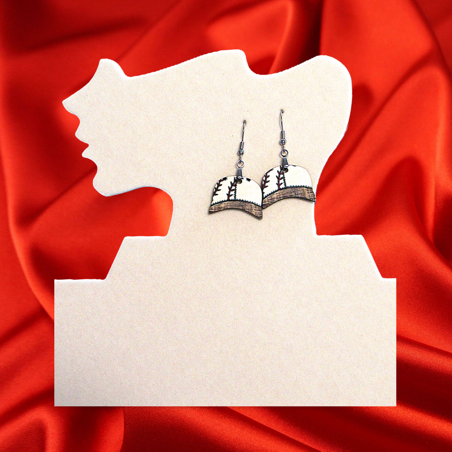 Baseball Cap Shaped Sublimated Earring