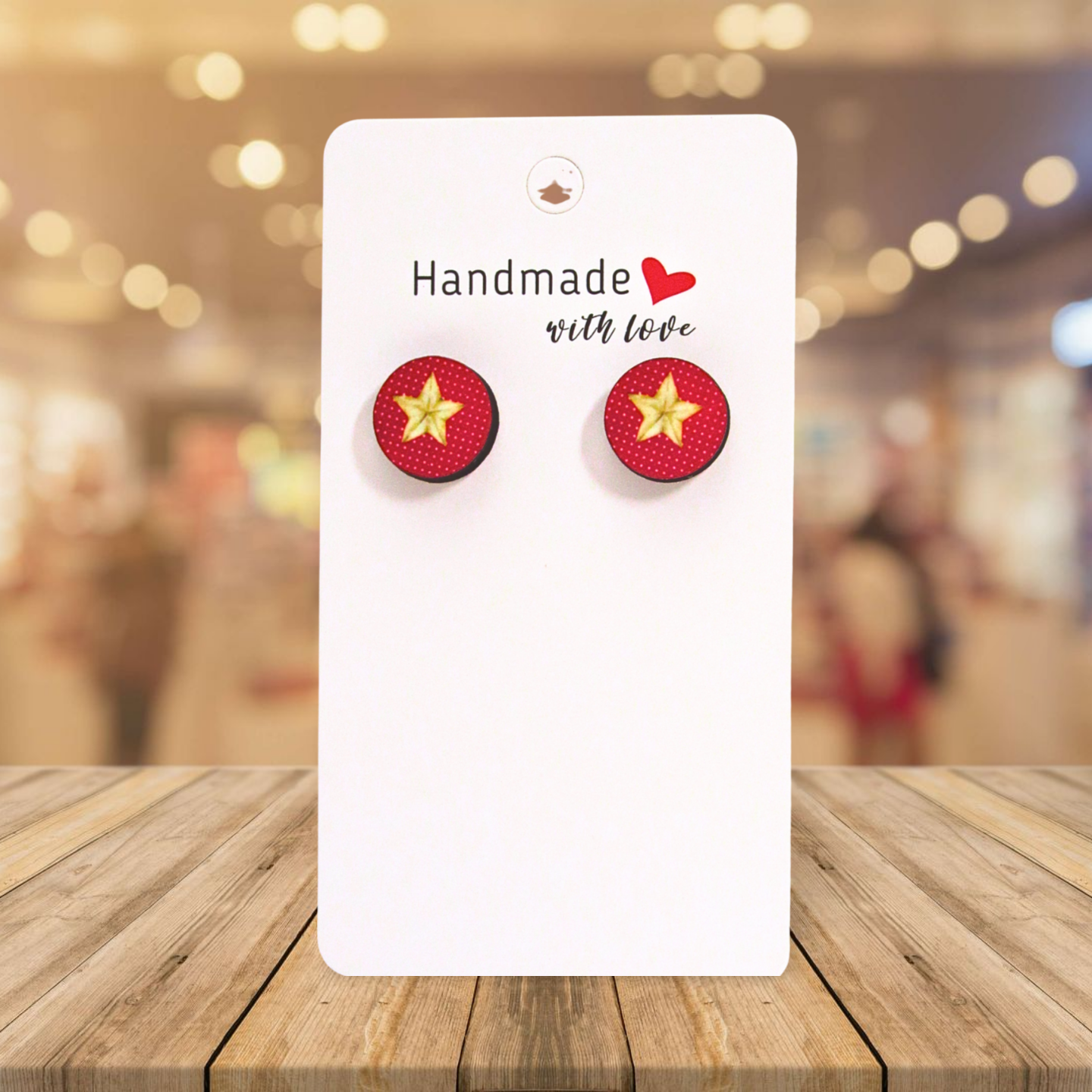 Round Shaped Stud Sublimated Earrings MDF