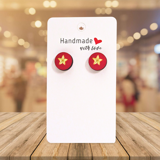 Round Shaped Stud Sublimated Earrings MDF