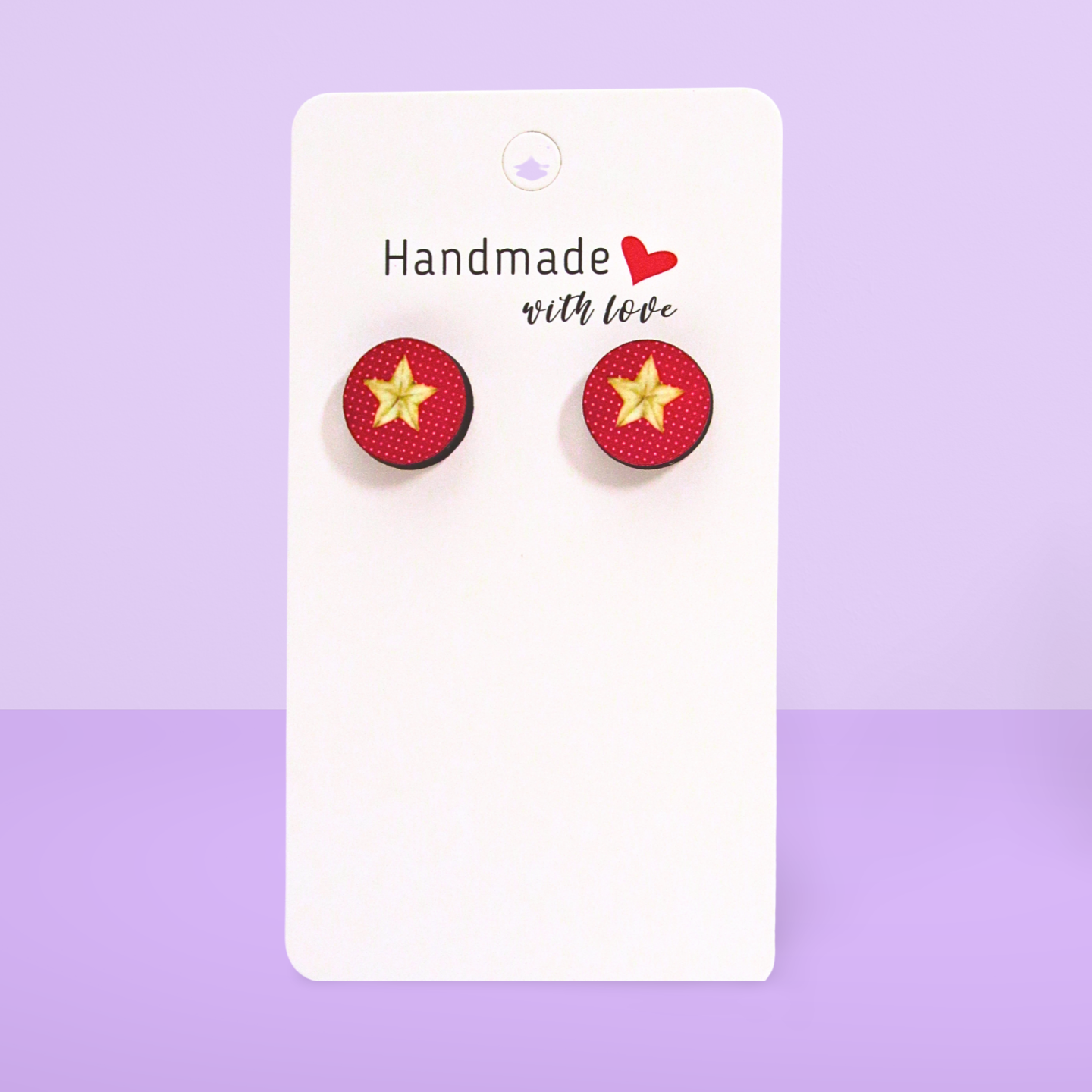 Round Shaped Stud Sublimated Earrings MDF