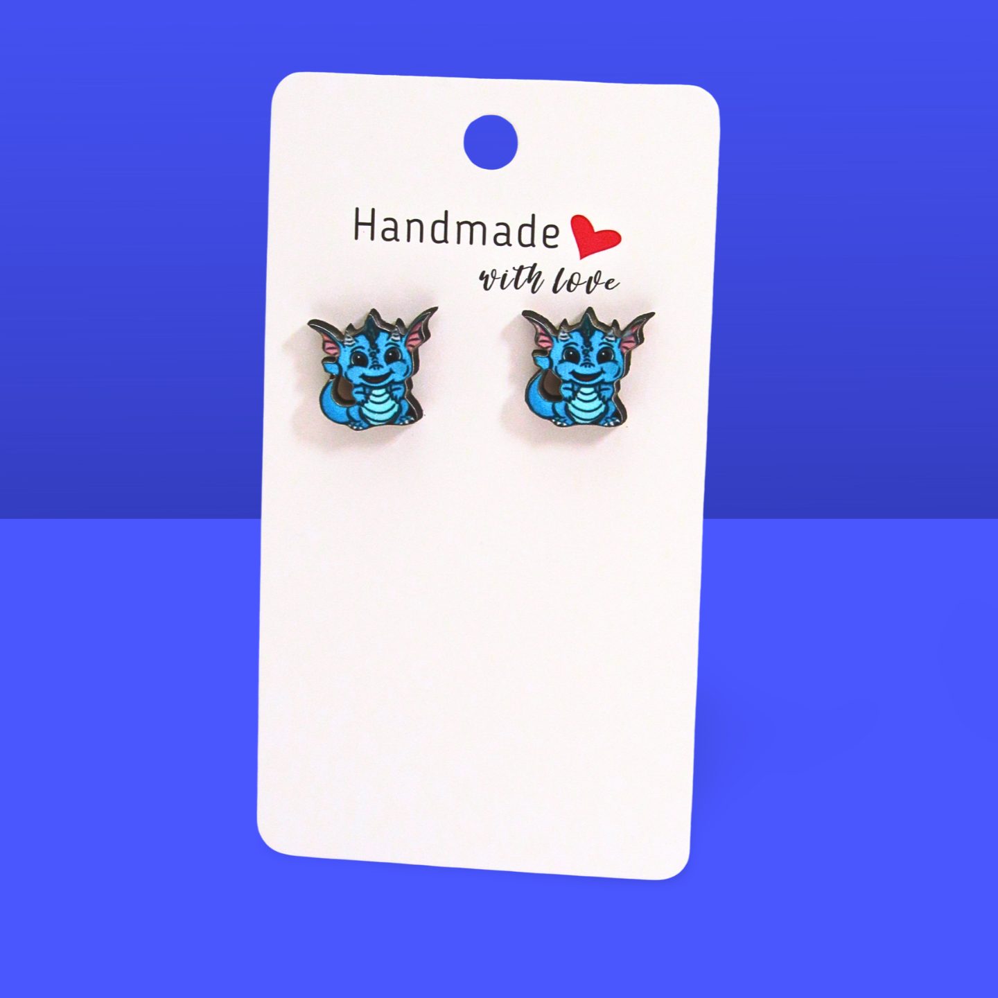 Dragon Shaped Sublimated Stud Earrings