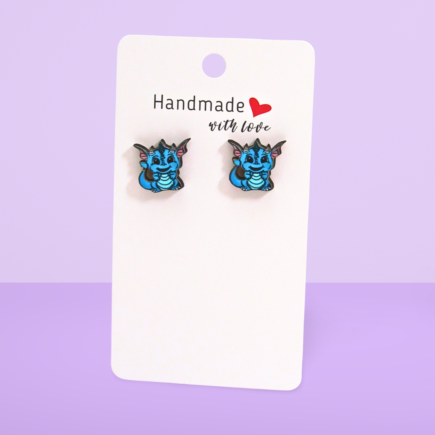 Dragon Shaped Sublimated Stud Earrings