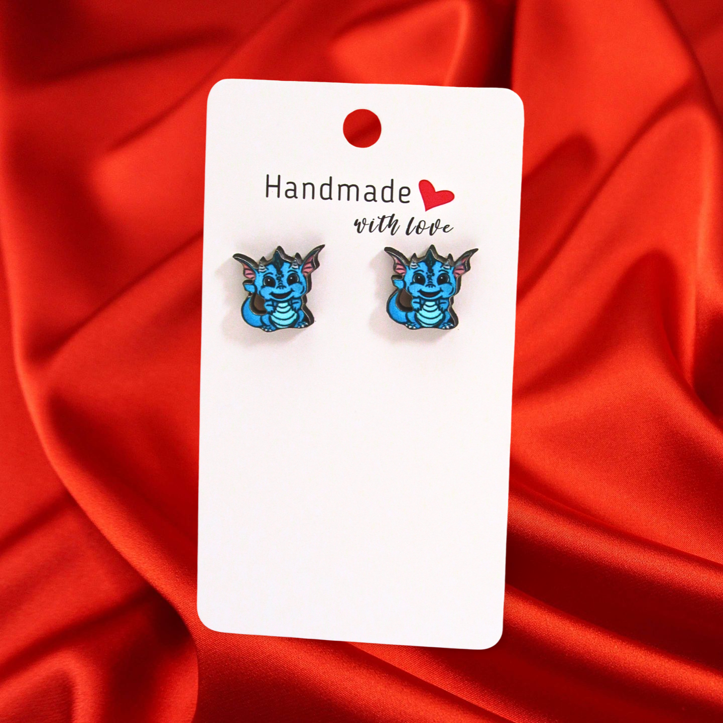 Dragon Shaped Sublimated Stud Earrings