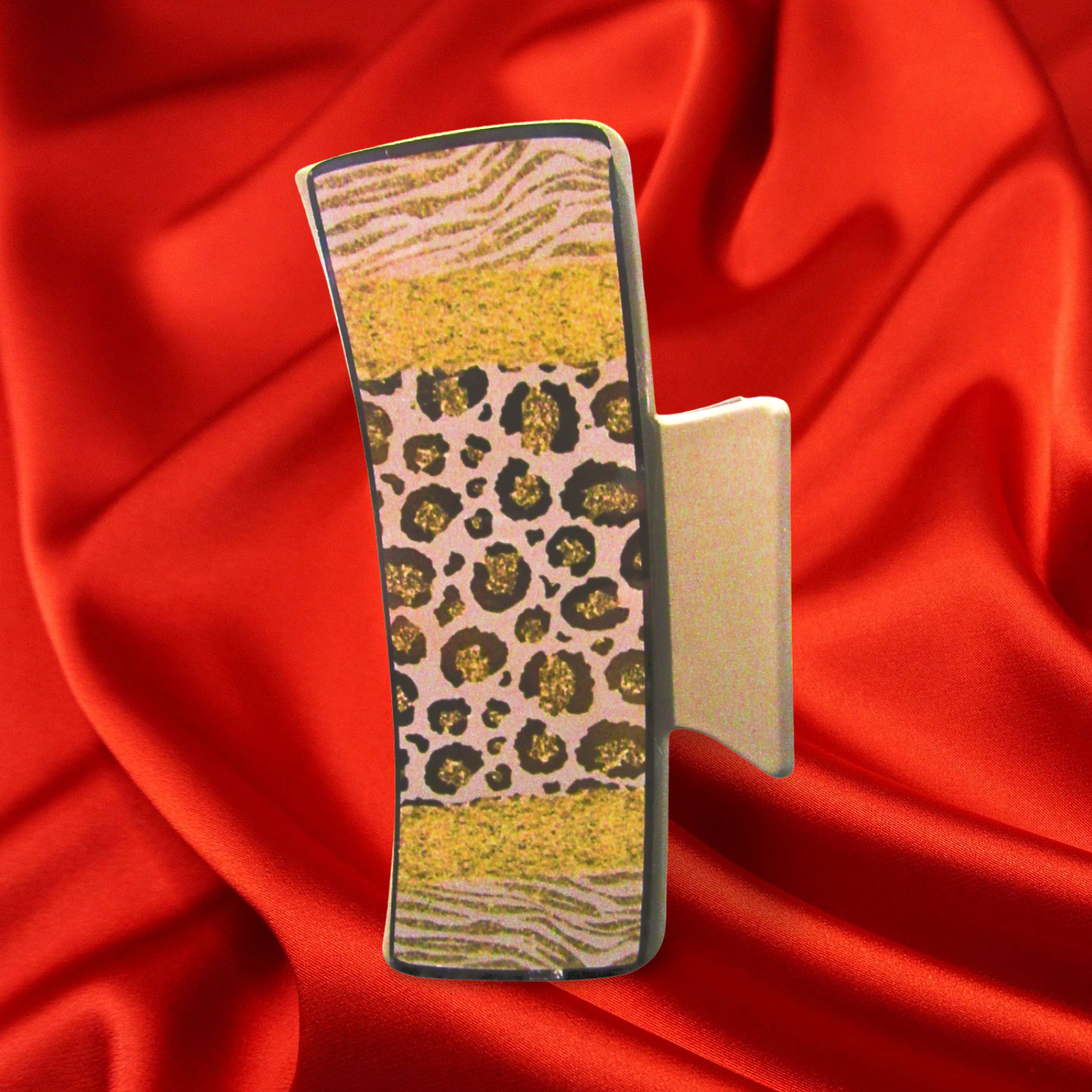 Cheetah Print Sublimated Large hair clip