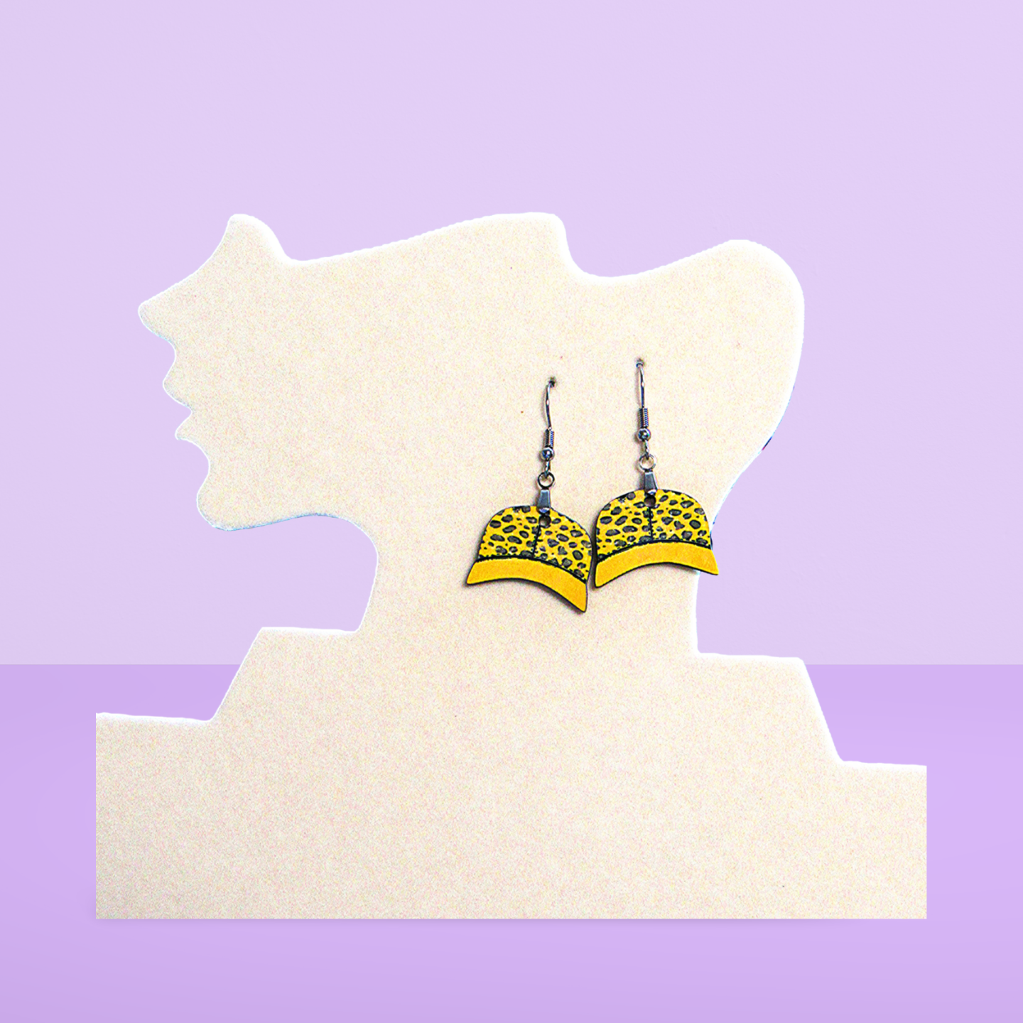 Baseball Cap Shaped Sublimated Earring