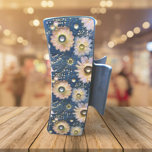 Floral Themed Sublimated Hair Clip Large