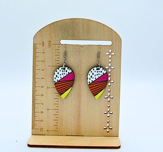 MDF-Reverse Teardrop Shaped Sublimated Earrings 1.5 inch