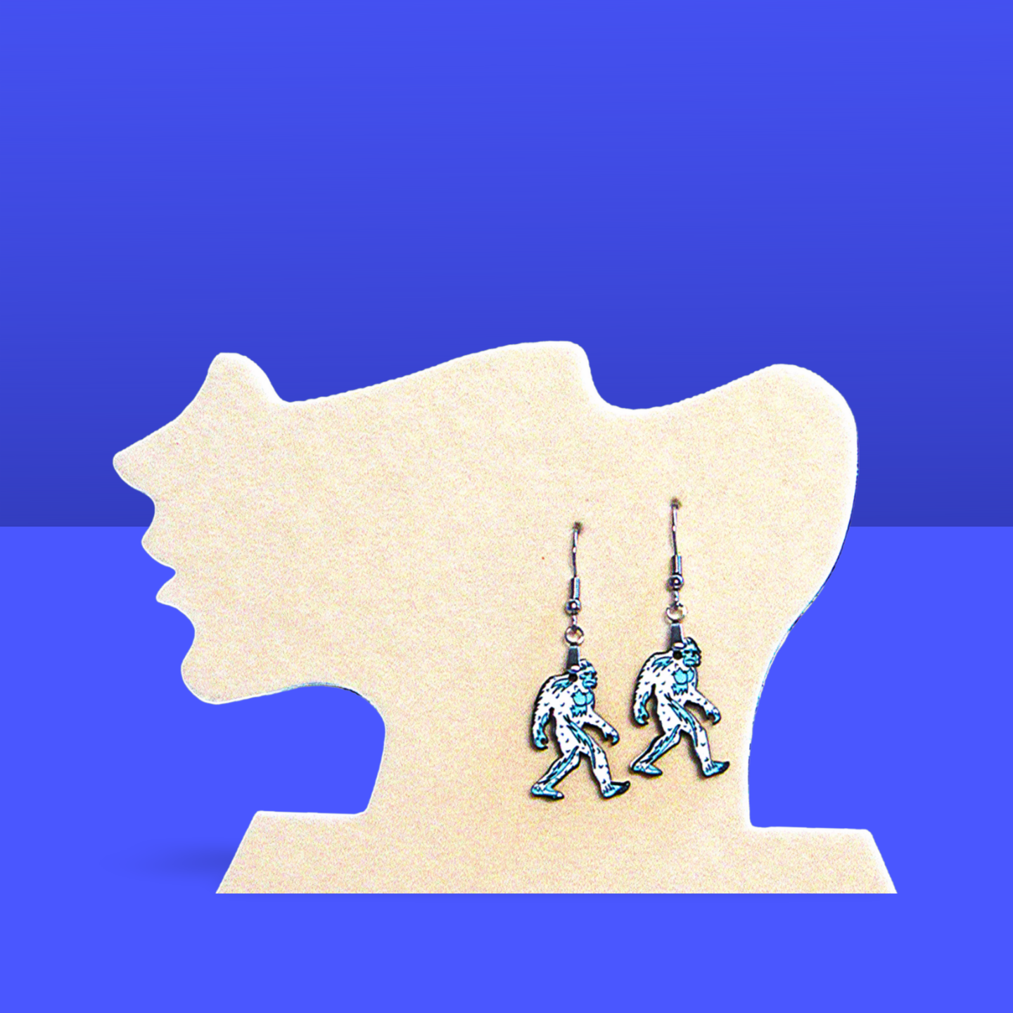 Yeti Shaped Sublimated Earrings