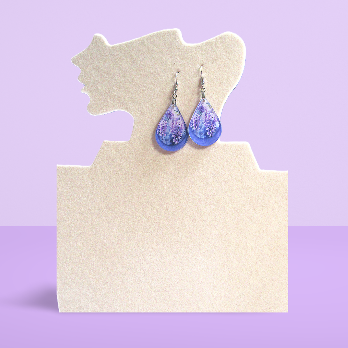 Acrylic Teardrop Shaped Sublimated Earrings