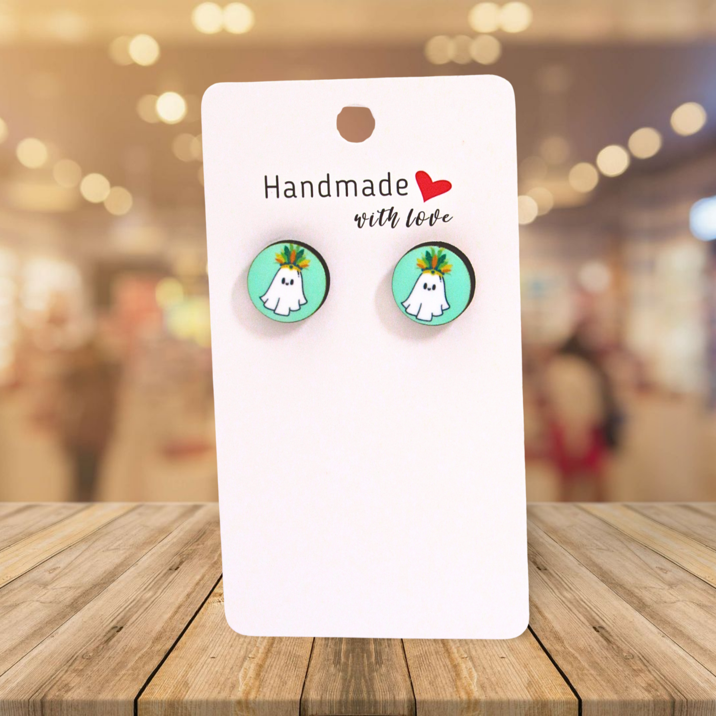 Round Shaped Stud Sublimated Earrings MDF