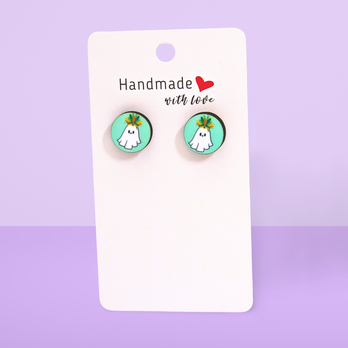 Round Shaped Stud Sublimated Earrings MDF