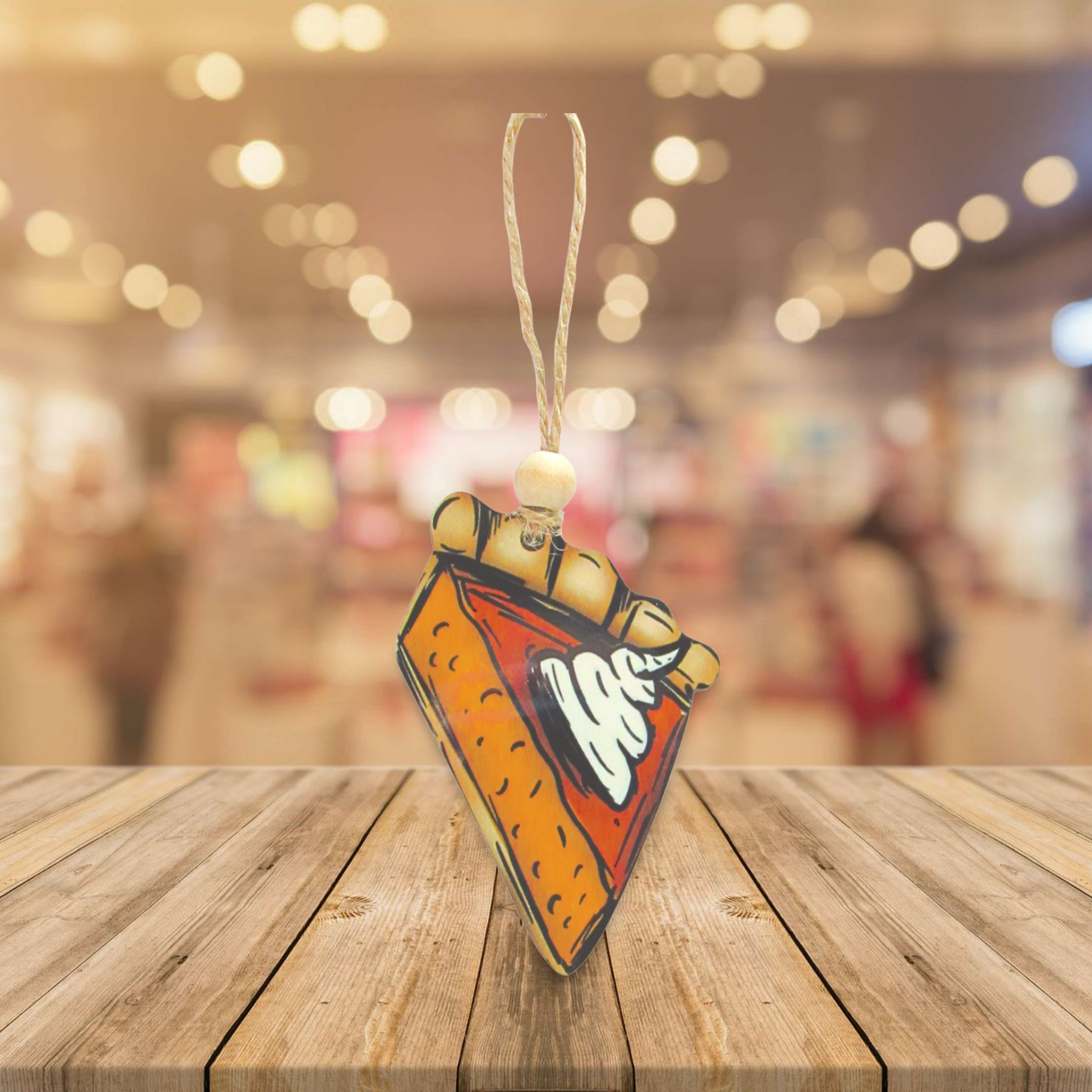 Pie Slice Shaped Sublimated Ornament