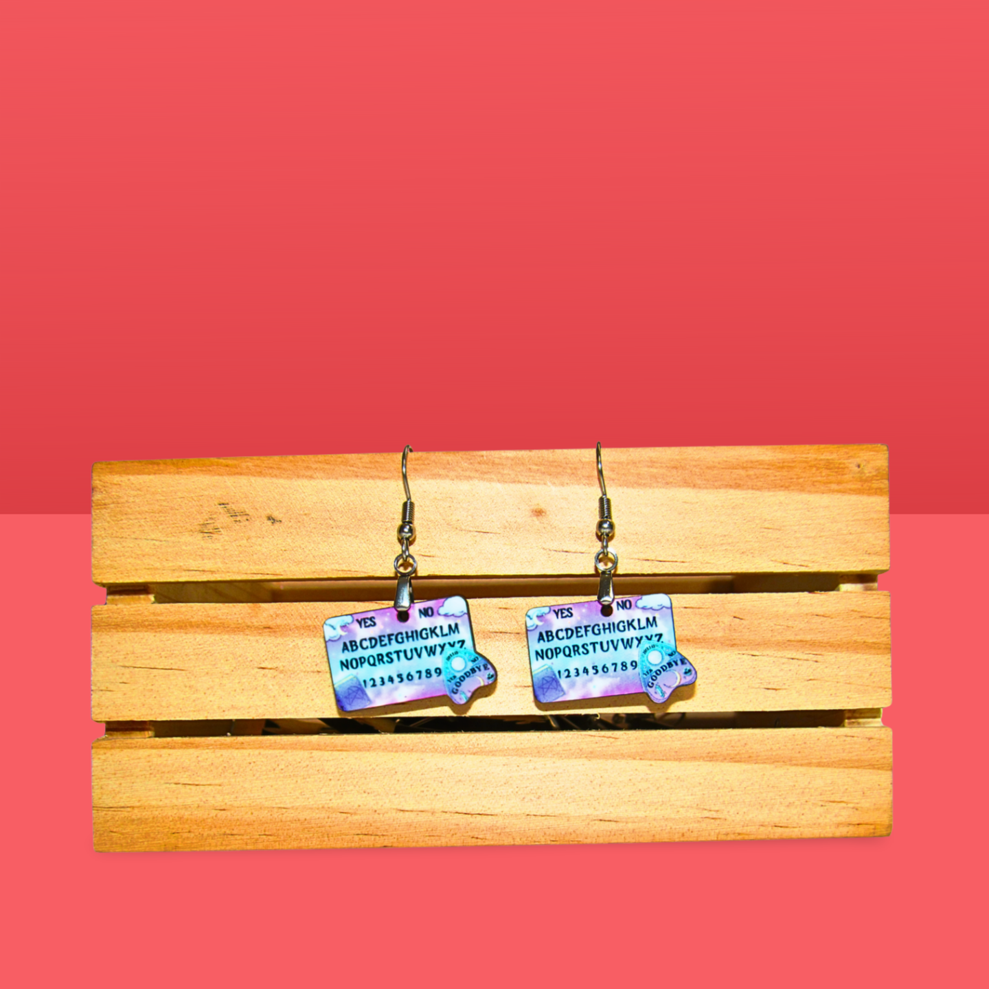 Ouija Board Shaped Sublimated Earrings 1 inch