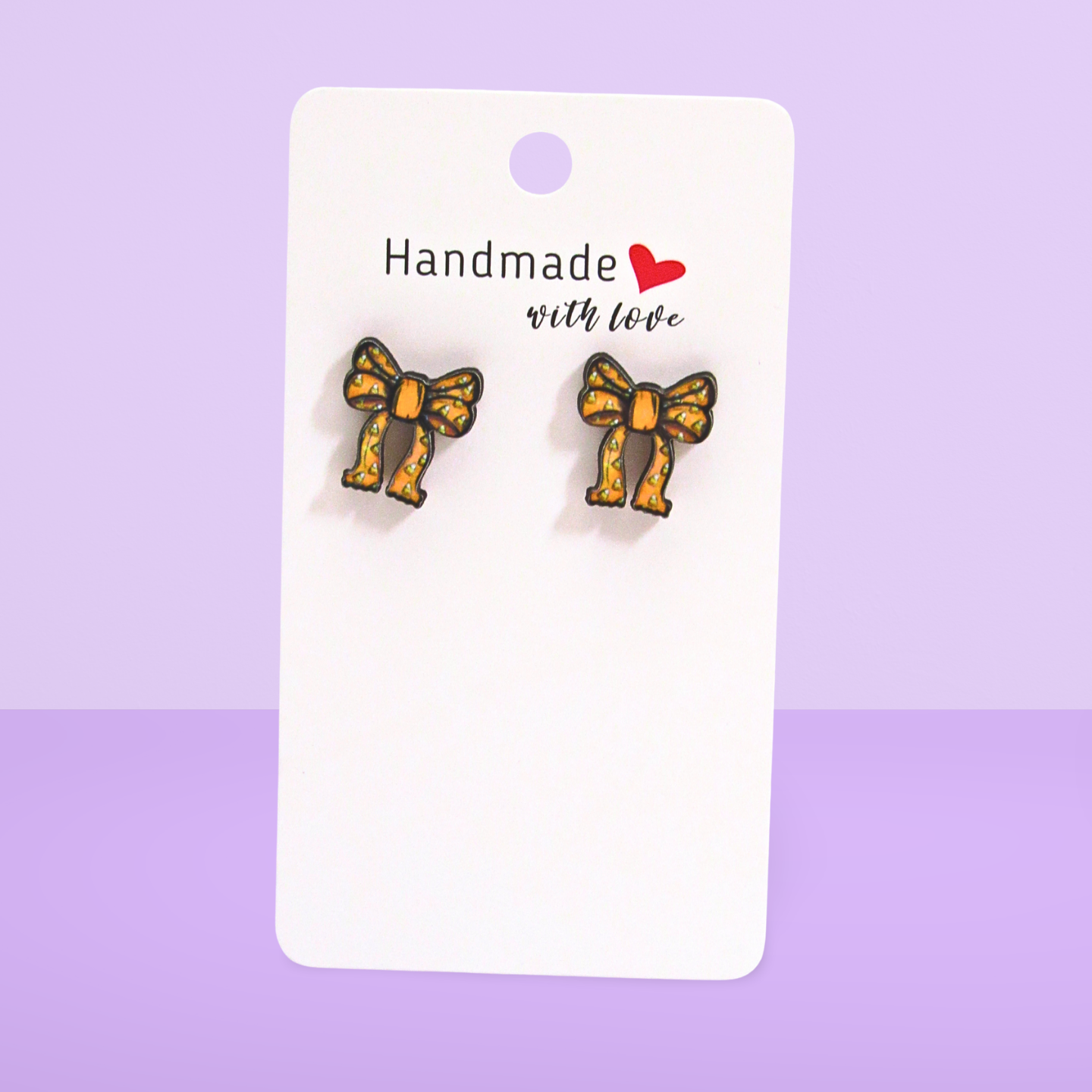 Christmas Bow Shaped Sublimated Stud Earrings