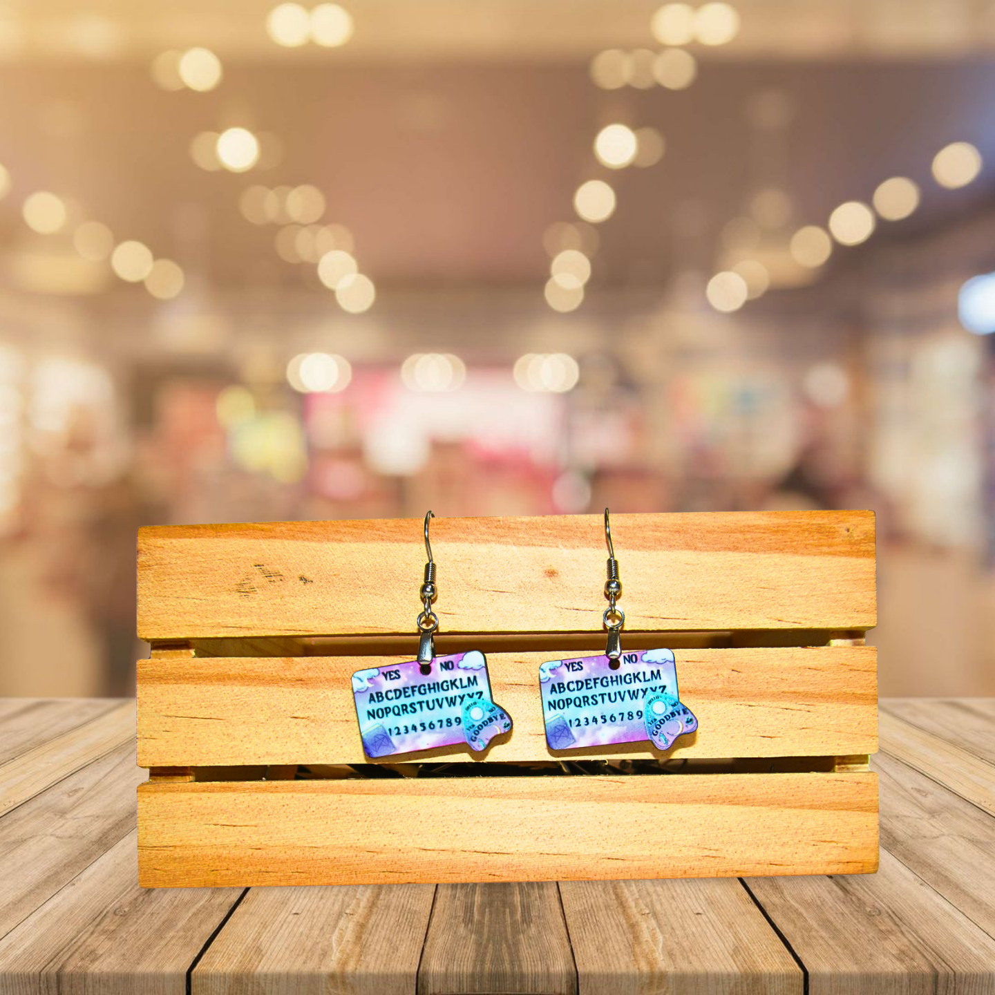 Ouija Board Shaped Sublimated Earrings 1 inch