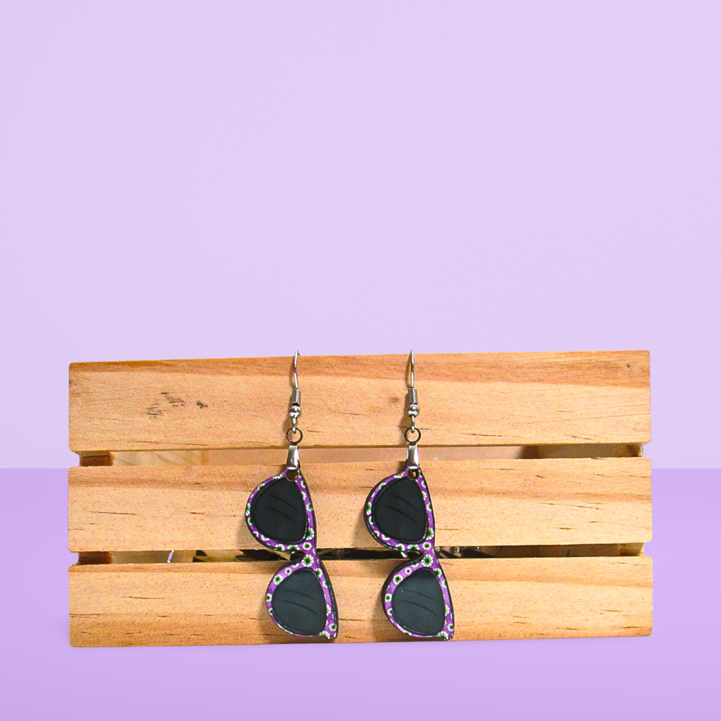 Sunglass Shaped Sublimated Earrings 1.5 inch