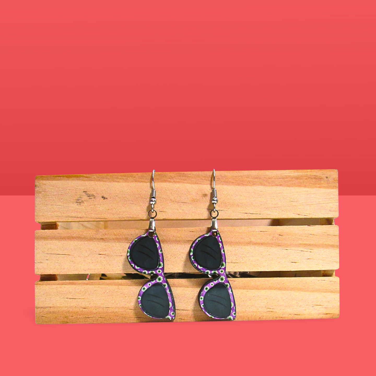 Sunglass Shaped Sublimated Earrings 1.5 inch