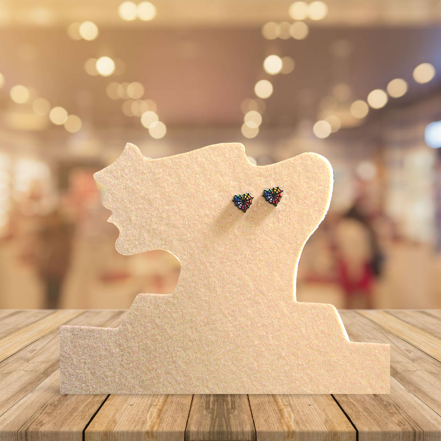 Heart Web Shaped Sublimated Stud Earring