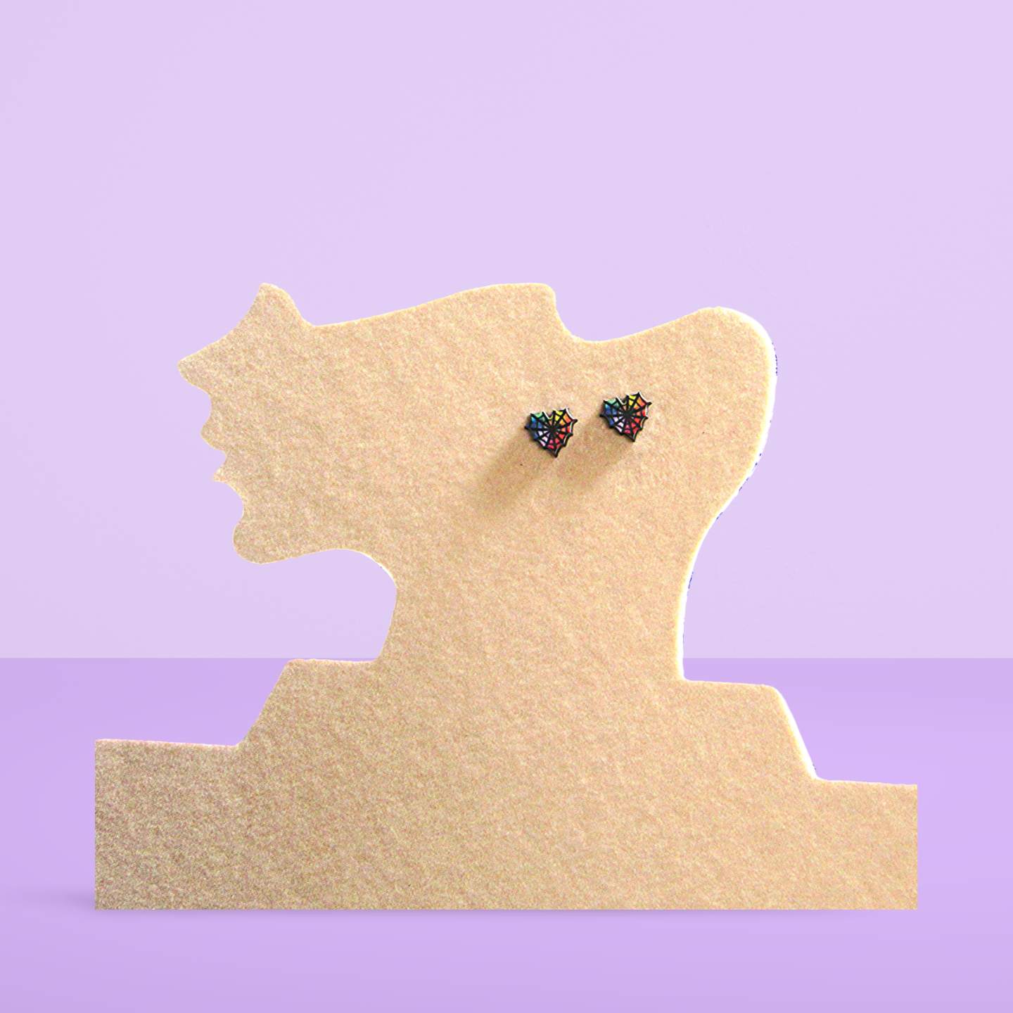 Heart Web Shaped Sublimated Stud Earring