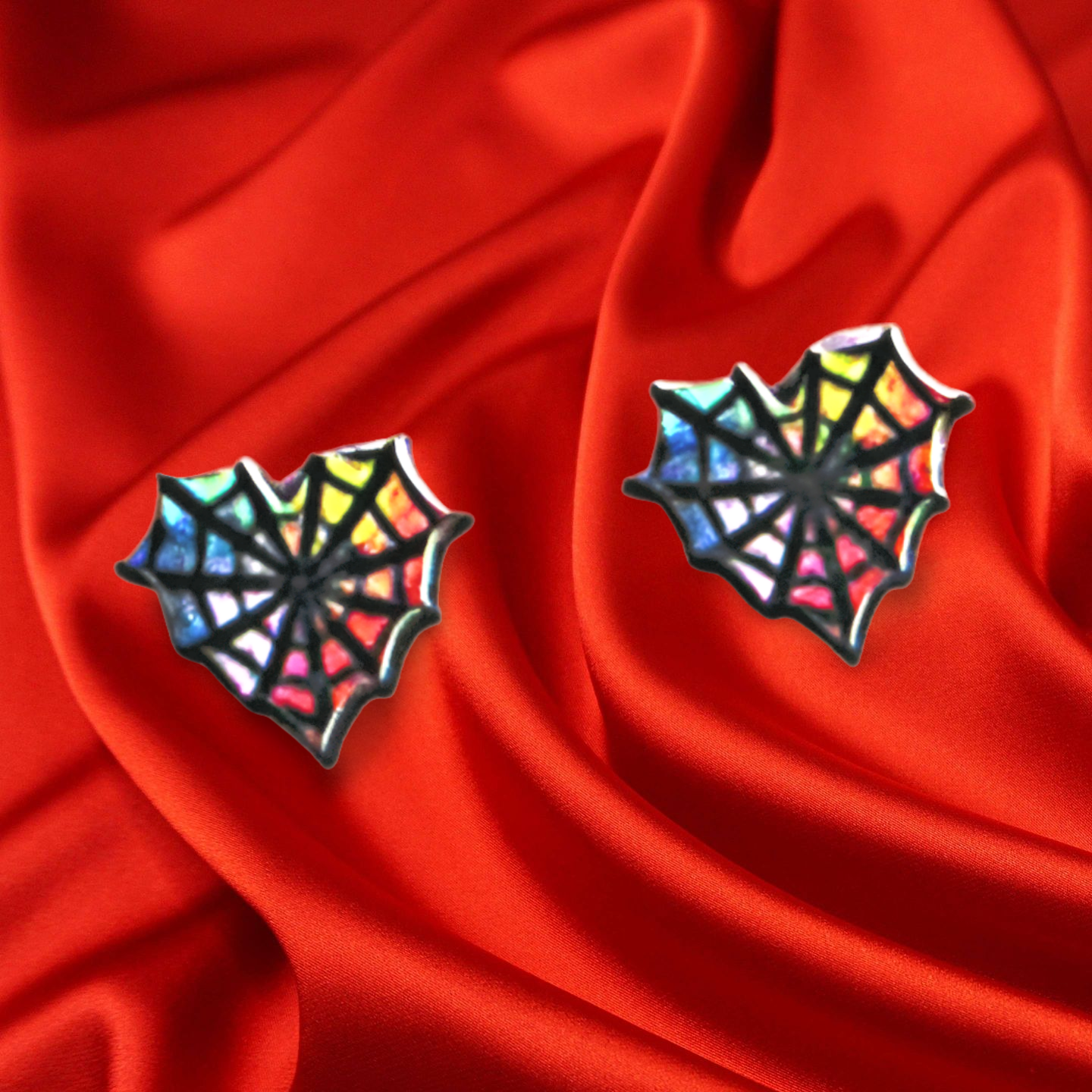 Heart Web Shaped Sublimated Stud Earring