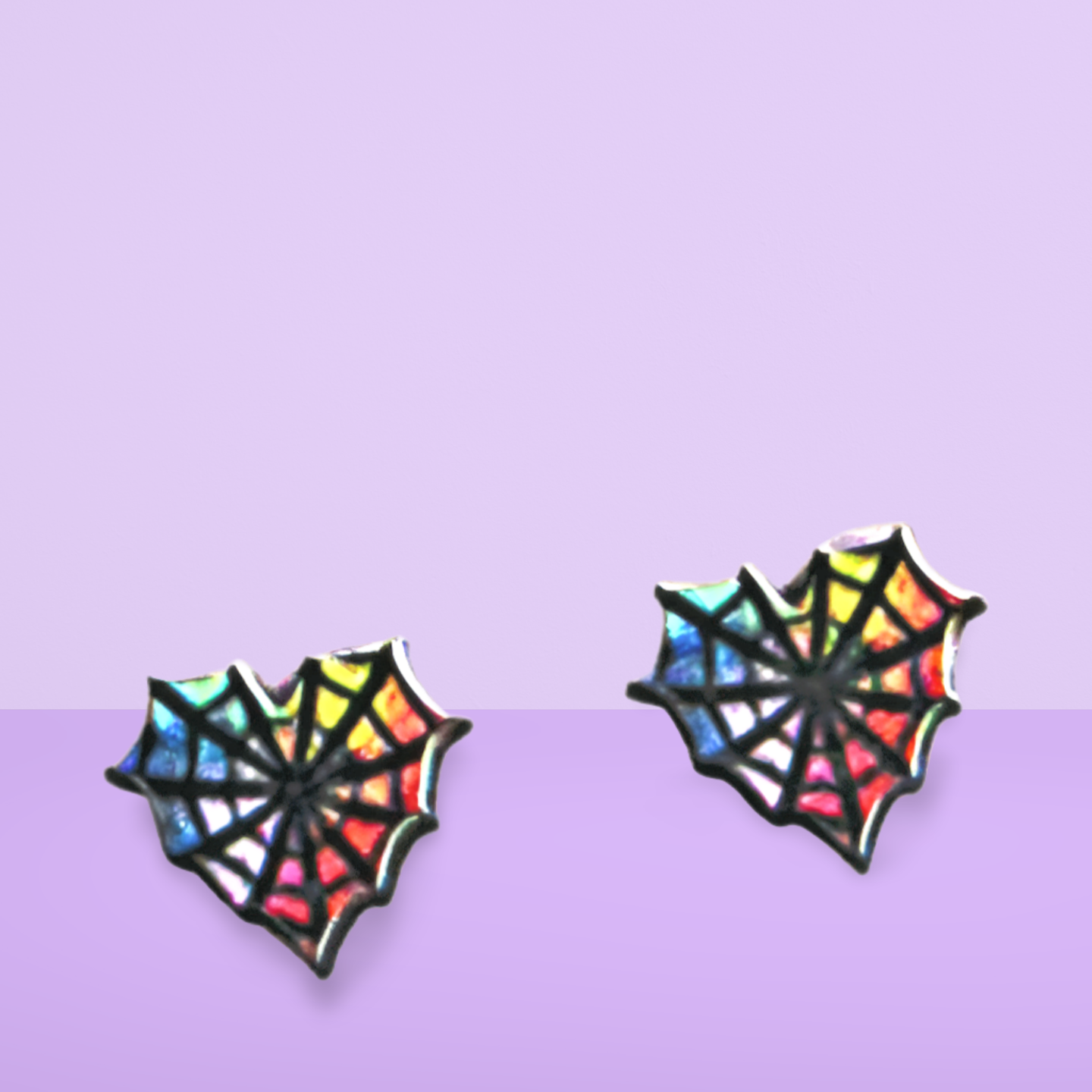 Heart Web Shaped Sublimated Stud Earring