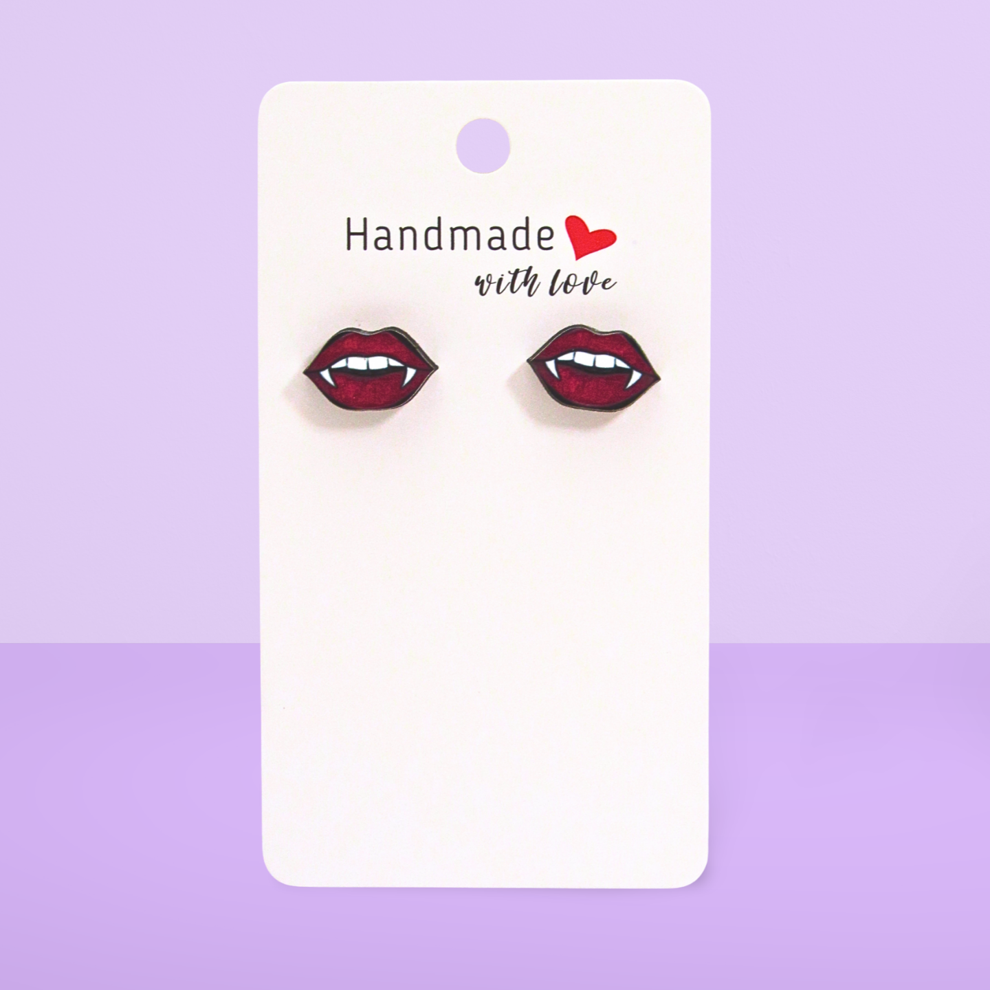 Lip Shaped Sublimated Stud Earrings