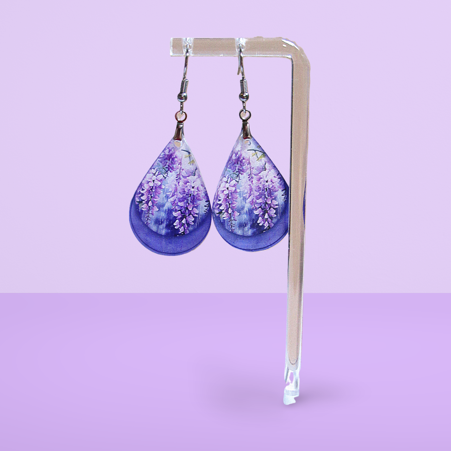 Acrylic Teardrop Shaped Sublimated Earrings