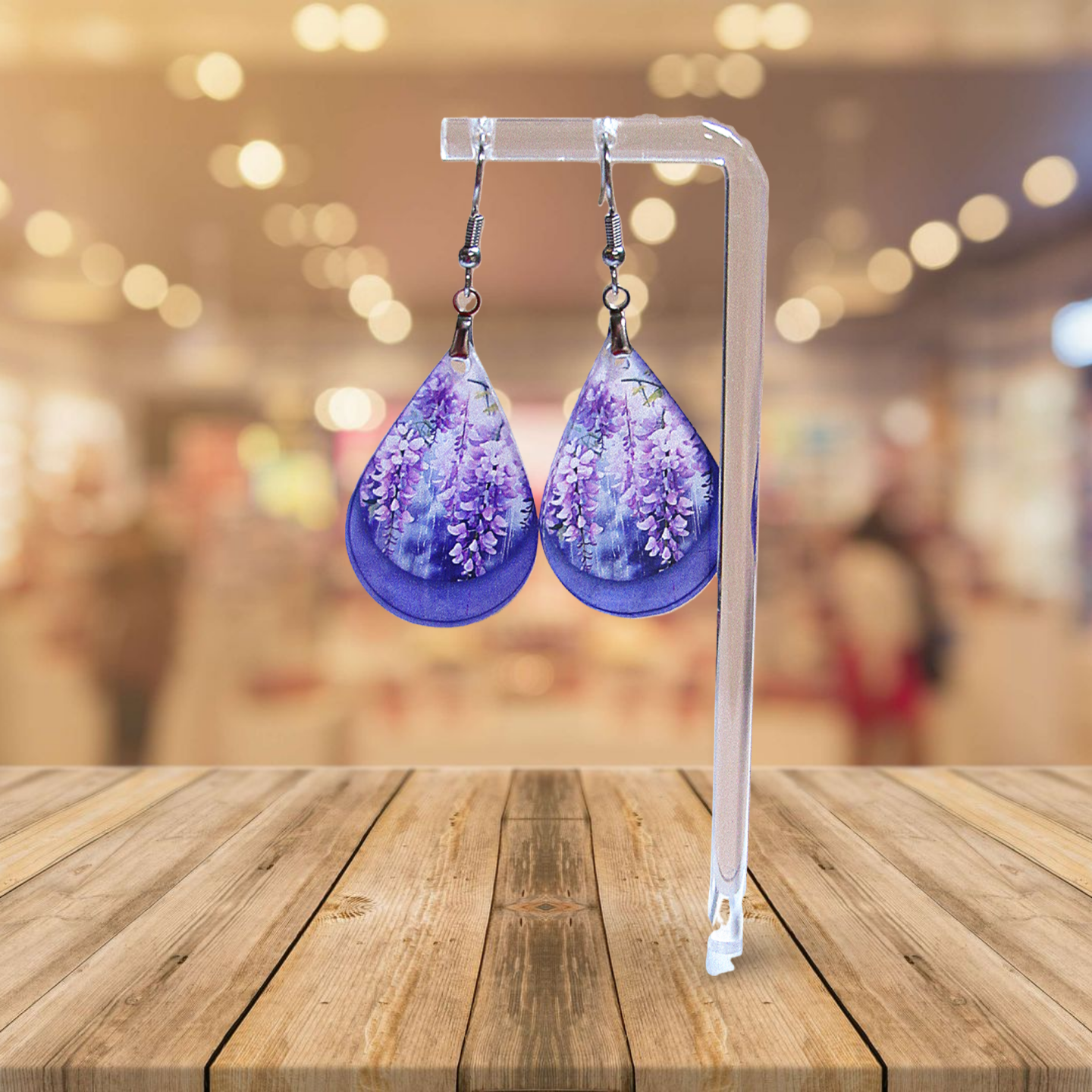 Acrylic Teardrop Shaped Sublimated Earrings