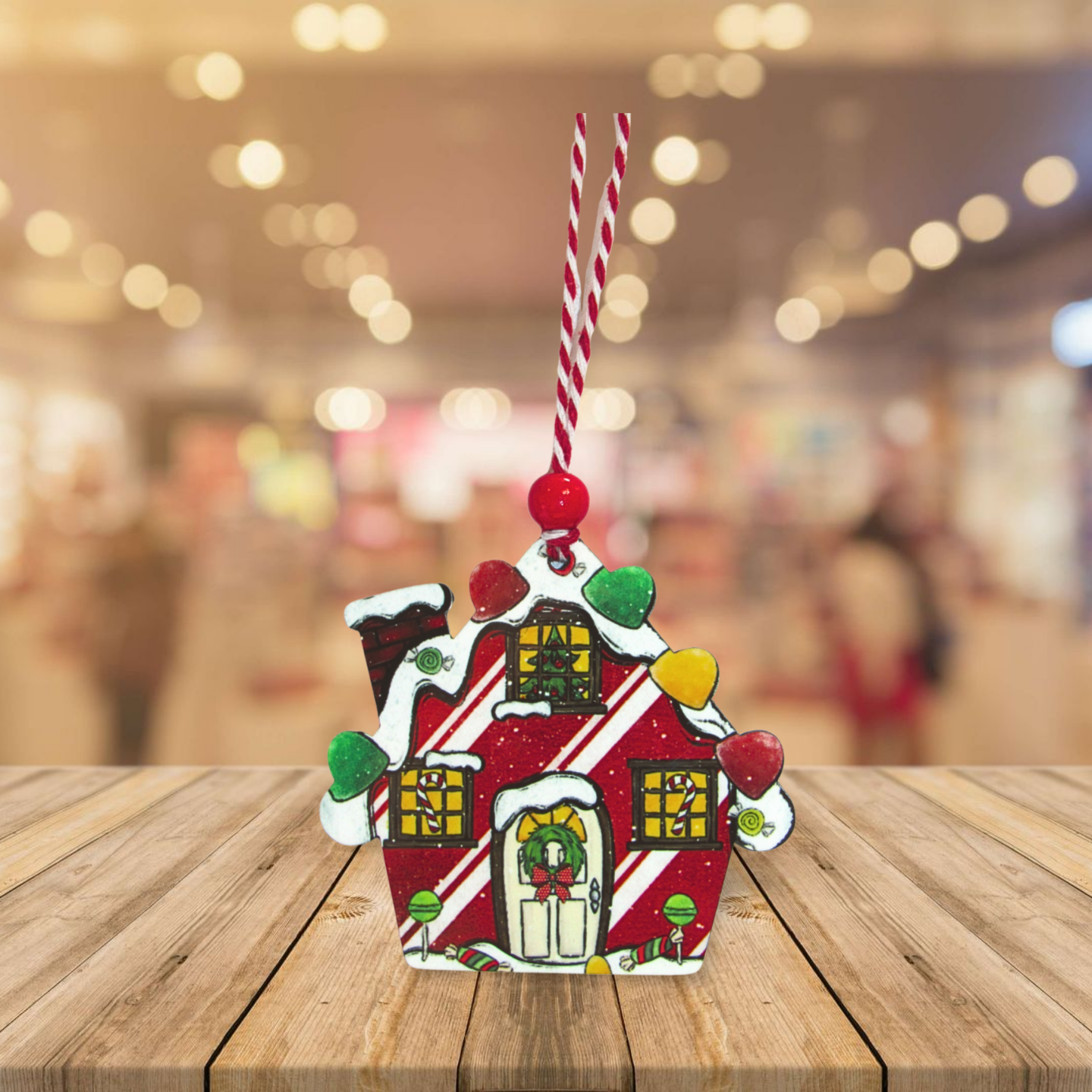 Gumdrop House Shaped Sublimated Ornament