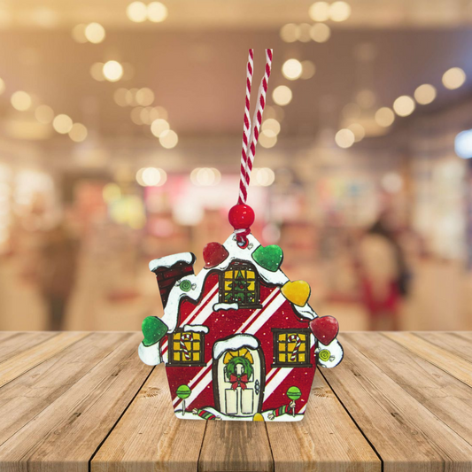 Gumdrop House Shaped Sublimated Ornament