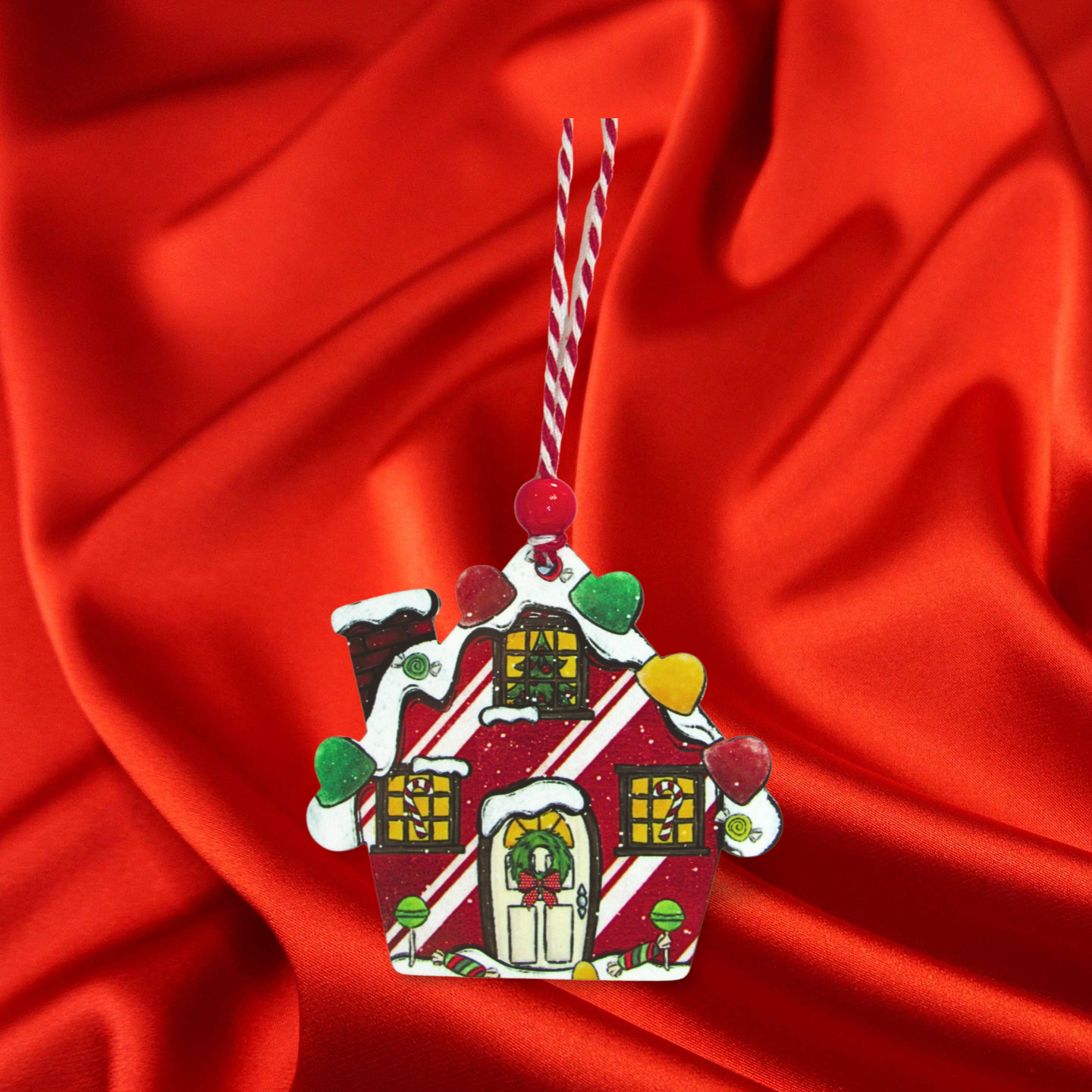 Gumdrop House Shaped Sublimated Ornament