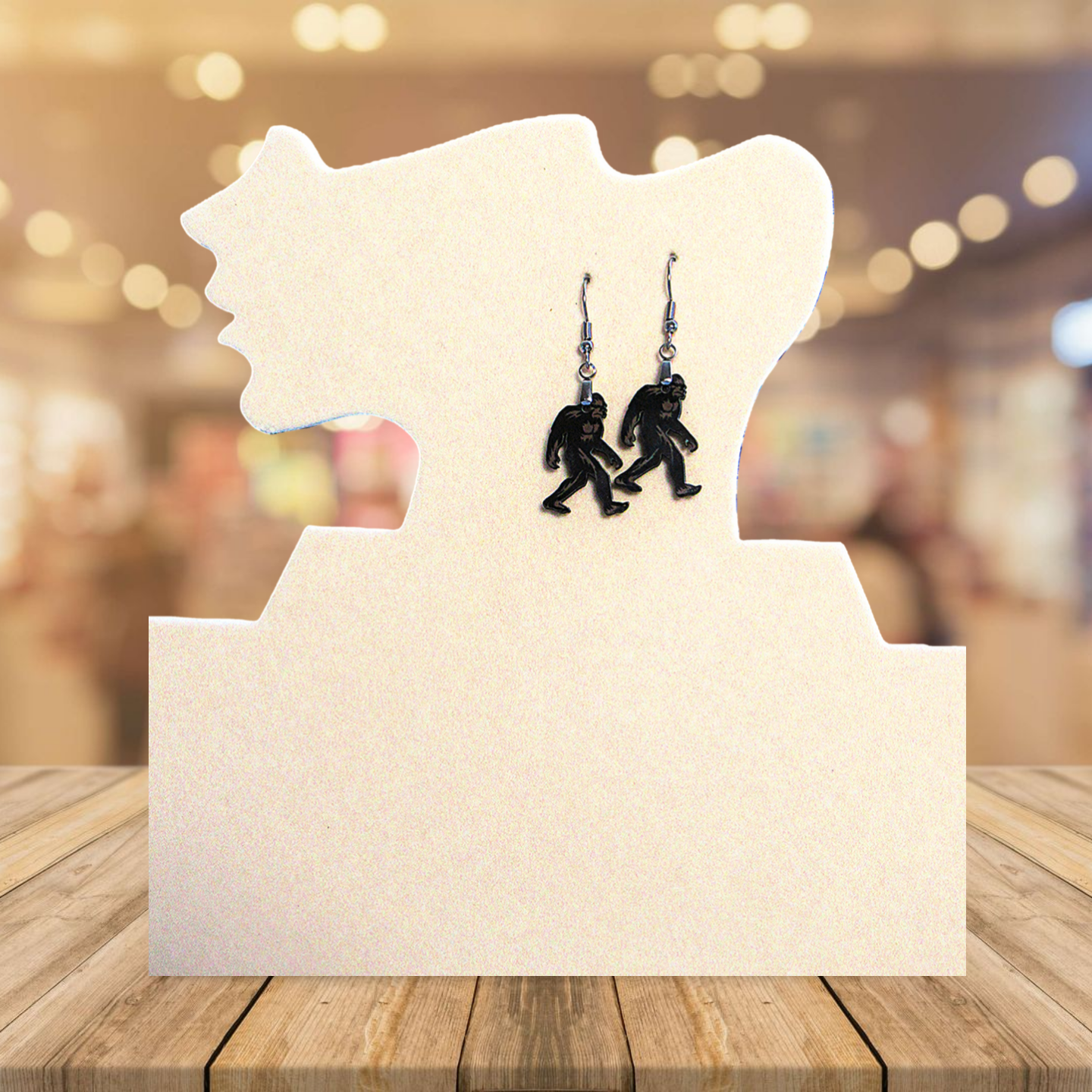 Big Foot Shaped Sublimated Earrings