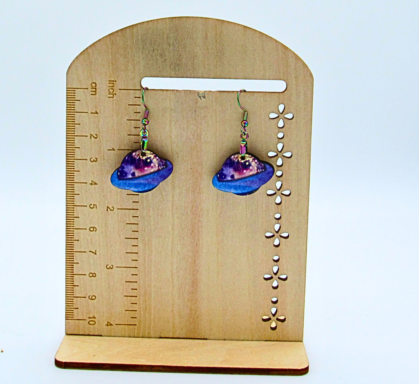 MDF-Planet Shaped Sublimated Earrings 1 inch