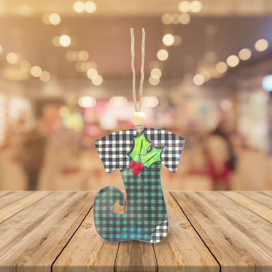 Elf Stocking Shaped Sublimated Ornament