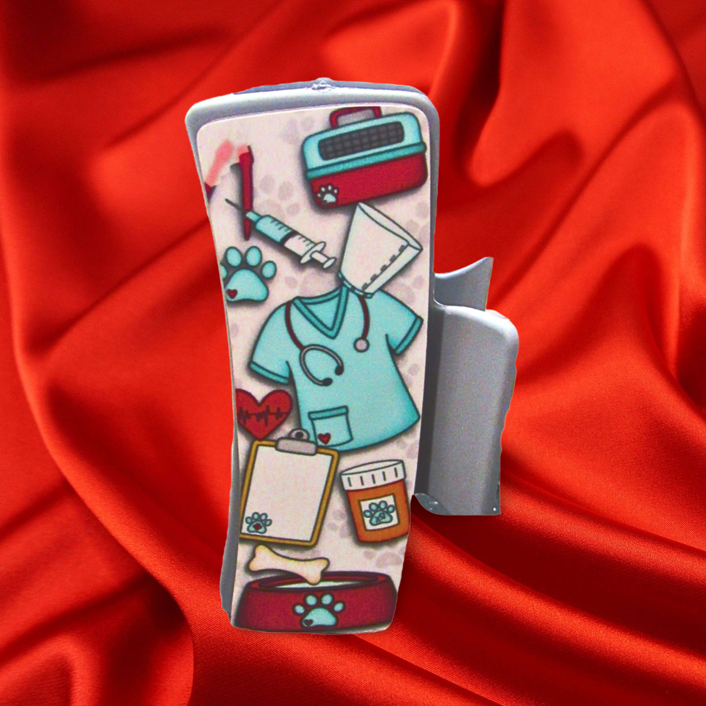 Vet Tech Themed  Sublimated Hair Clip MDF