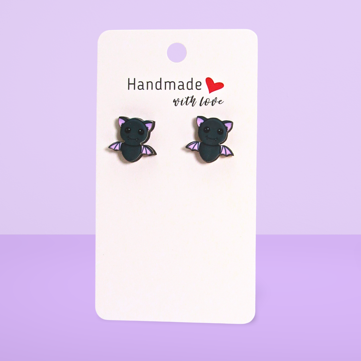 Flying Bat Shaped Sublimated Stud Earrings