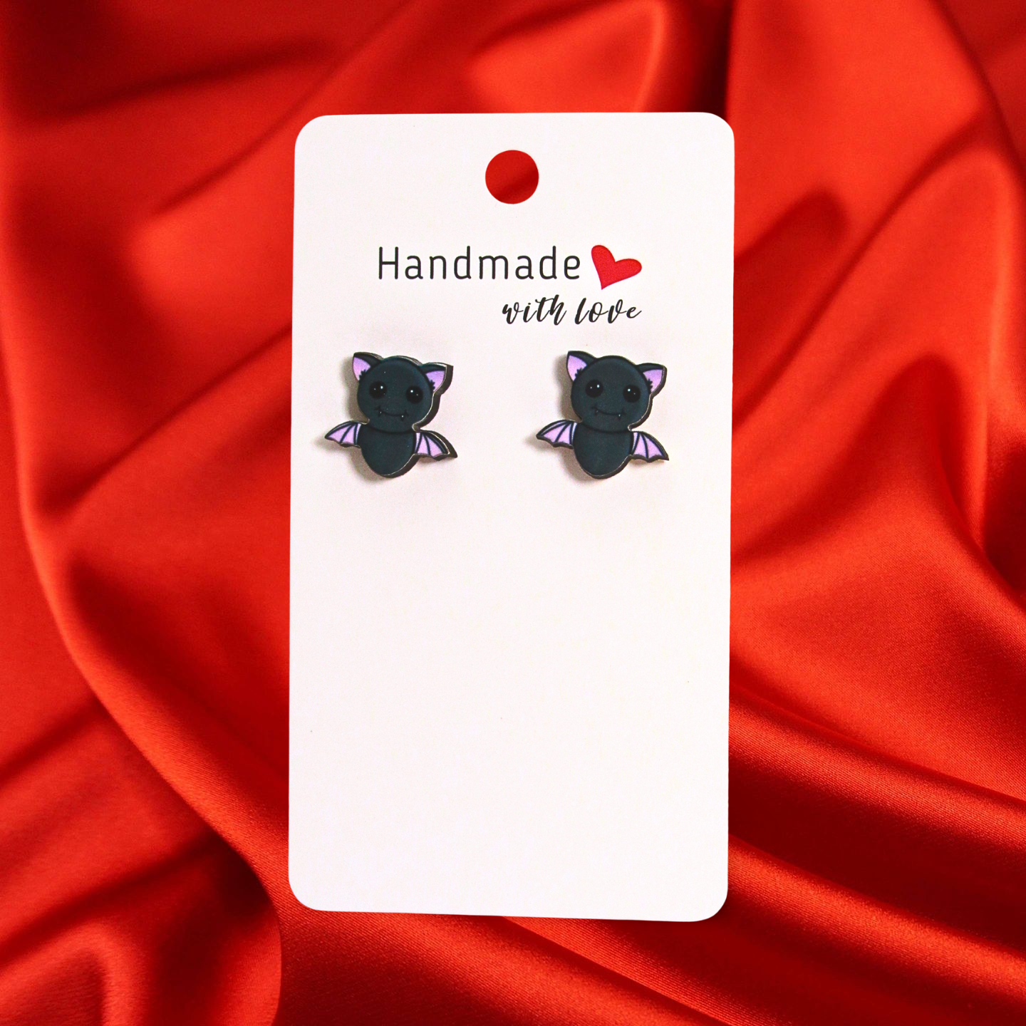 Flying Bat Shaped Sublimated Stud Earrings