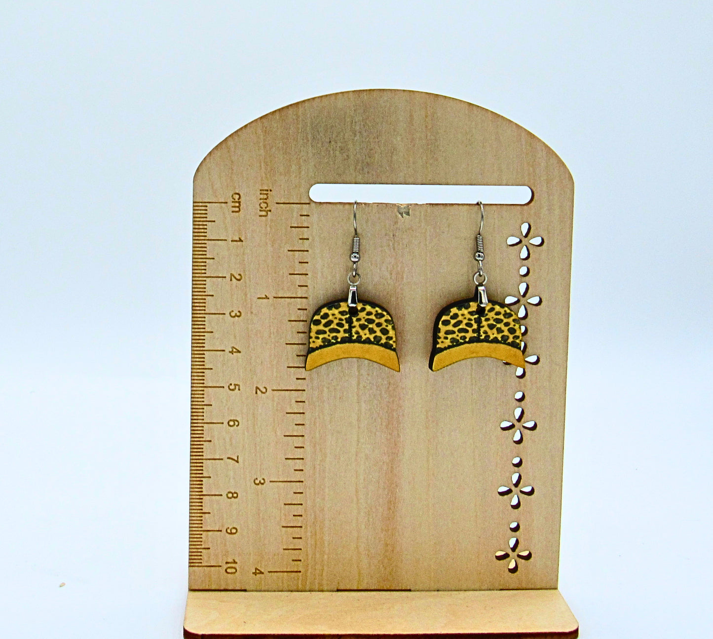 MDF-Baseball Cap Shaped Sublimated Earrings 1 inch