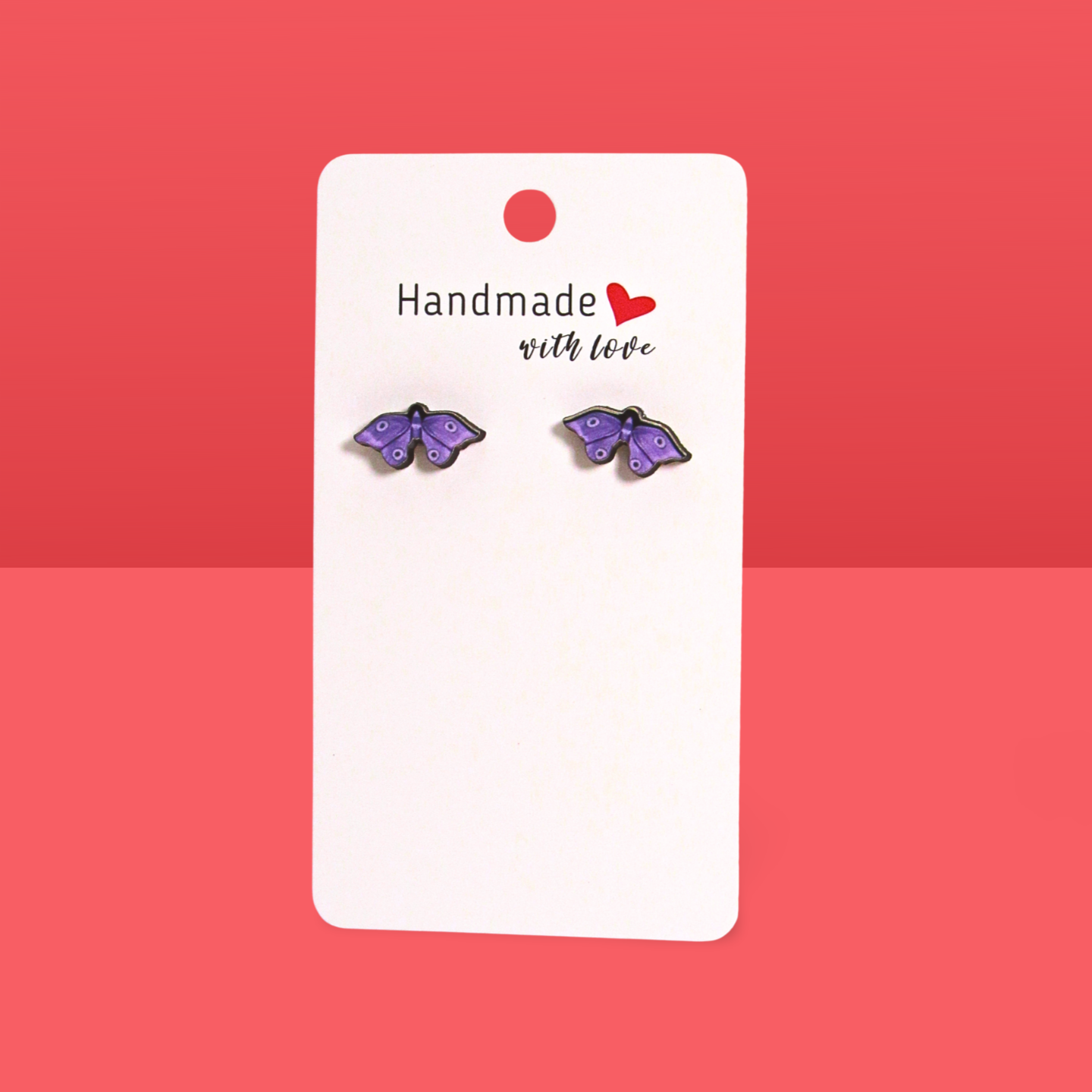 Moth Shaped Sublimated Stud Earrings