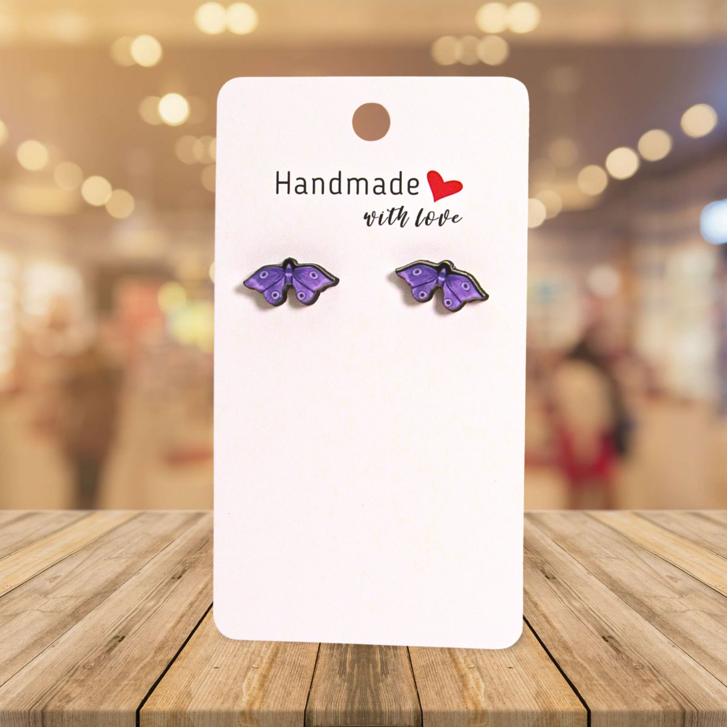 Moth Shaped Sublimated Stud Earrings