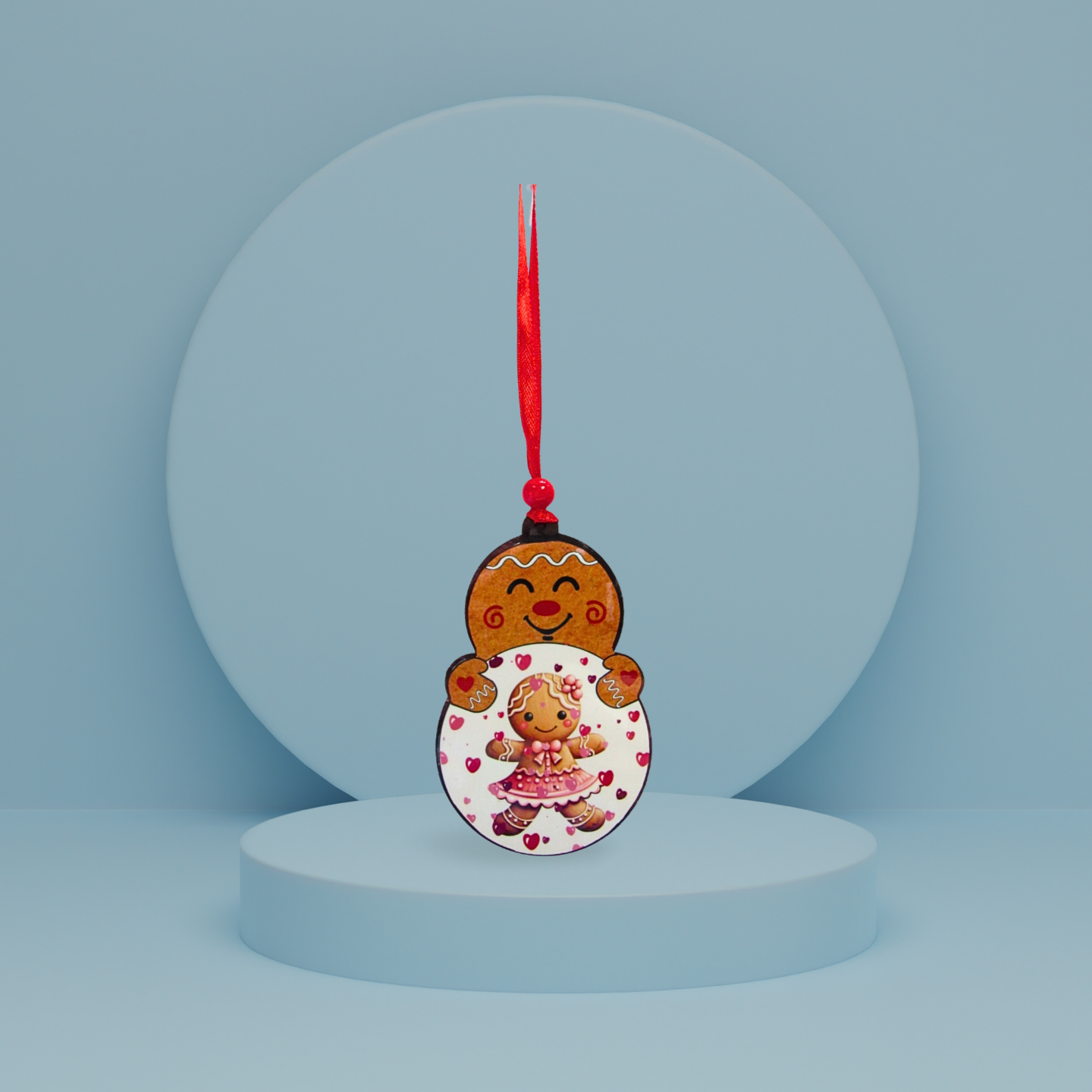 Gingerbread with bulb Shaped Sublimated Ornament