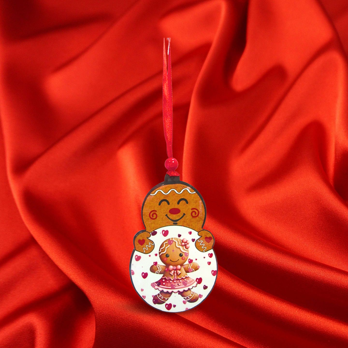 Gingerbread with bulb Shaped Sublimated Ornament