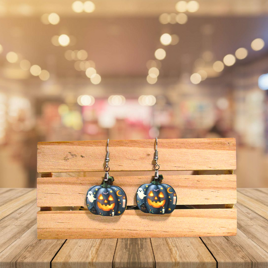 Pumpkin Shaped Sublimated Earrings