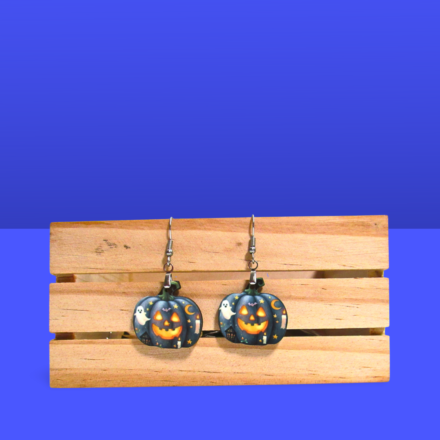 Pumpkin Shaped Sublimated Earrings