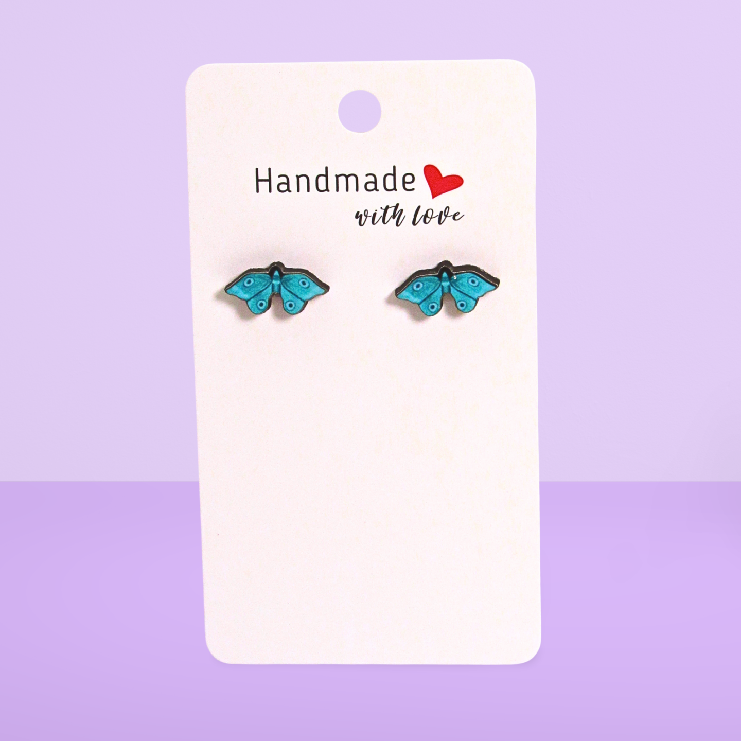Moth Shaped Sublimated Stud Earrings